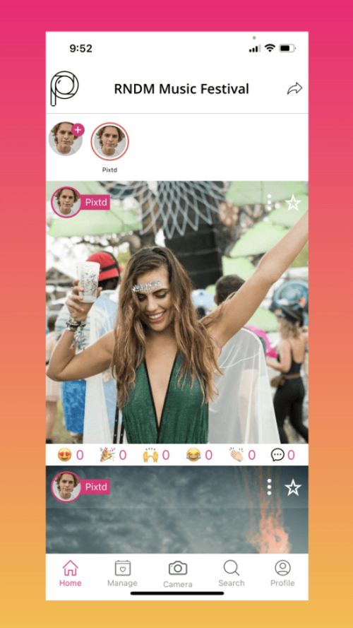 Pixtd mobile app preview